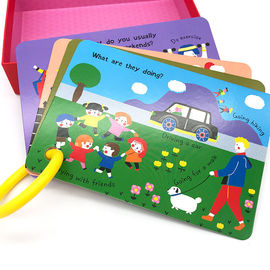 Χαρτονιού πλήρεις χρώματος κάρτες λάμψης καρτών εκπαιδευτικές που τυπώνουν με το στρογγυλό δαχτυλίδι PP
